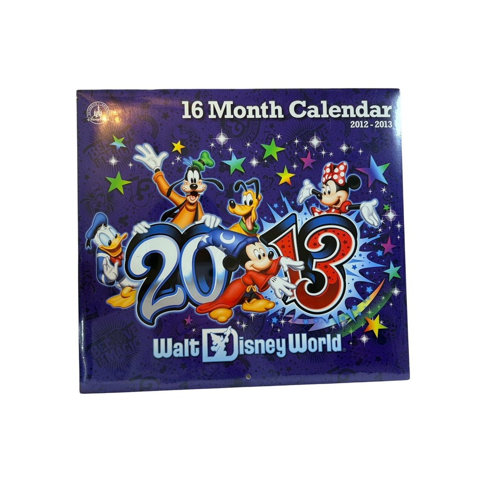 Walt Disney World 2013 16 Month Wall Calendar Sealed Mickey Mouse 2012-2013